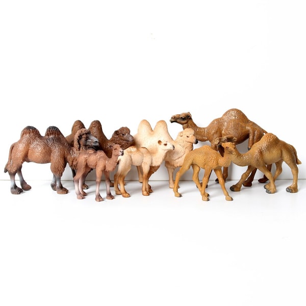Vilde dyremodeller realistisk håndmalet agerhøne, æsler, kameler, elg legetøj jule fødselsdagsgaver til børn bactrian camel