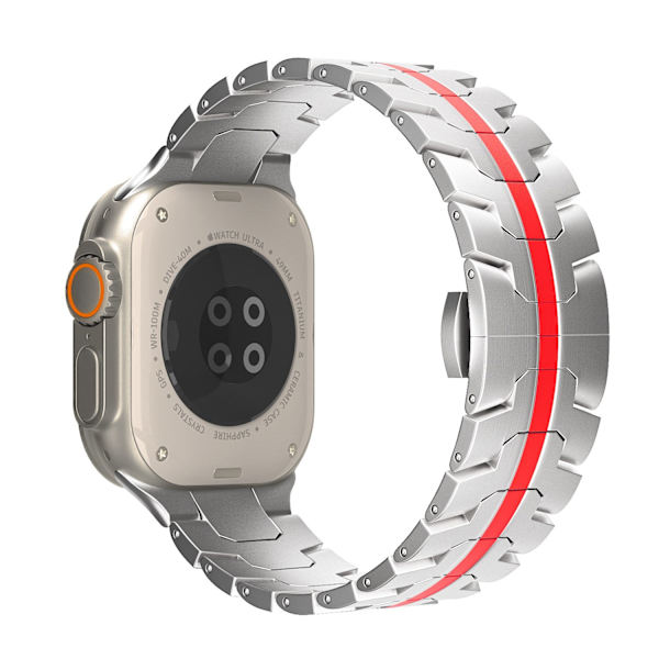 Kellon ranneke Apple Watch iWatch 38/40/41mm Hopea Punainen