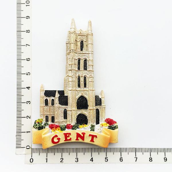 Belgien Gent Landmärke Byggnad kylskåpsmagneter Turistsouvenir Målade Magnetiska Kylskåpsdekaler Samlingsdekoration Gent2