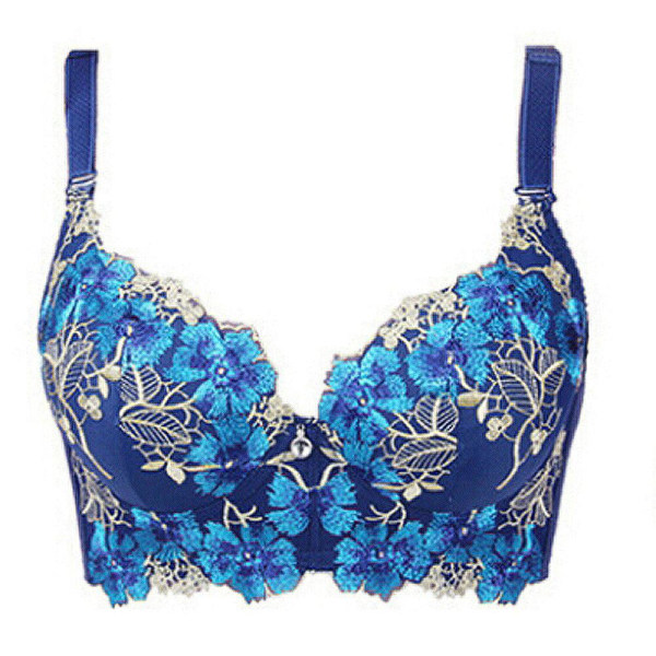 Broderi-BH for kvinner Sexy Push Up BH C D Cup Undertøy Red 36D