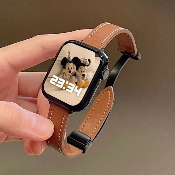 Klockarmband för Apple Watch iWatch 42/44/45/49mm 089 brun