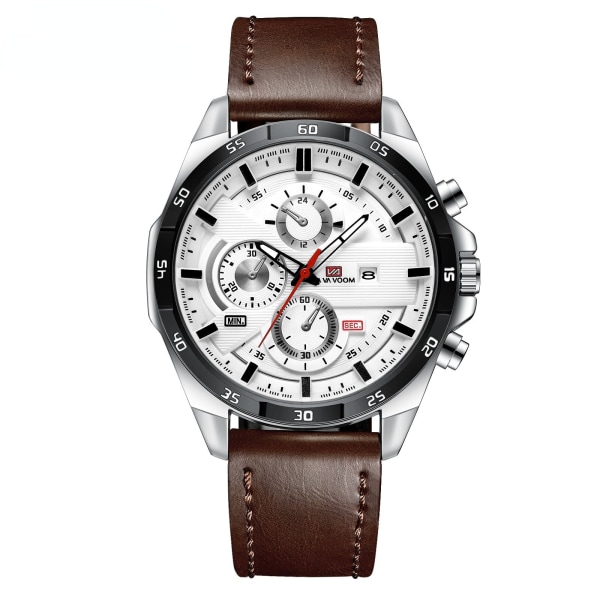 Klokker Herre Sportsklokke Belte Business Kalender Student Vanntett Klokke Casual Quartz Klokke 216PH1 black belt rose gold