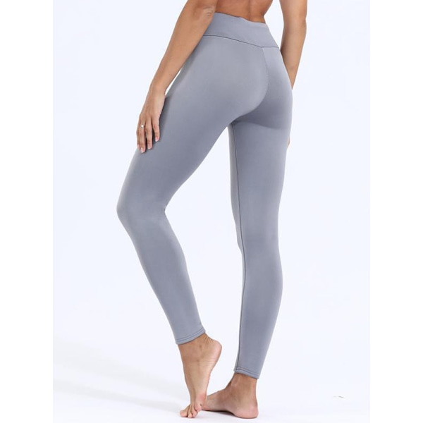 Naisten housut Lämpimät talviset paksut sametti leggingsit Korkeavyötäröiset mustat leggingsit Kompressio Paksut lampaanvillahousut Kylmää kestävät housut Dgray L