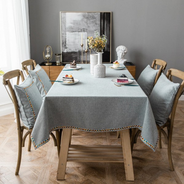 Rektangulær duk i lin Jacquard Rød Imitasjon Bomull Lin Juleduk Pure Gray. Embroidery 130*240cm