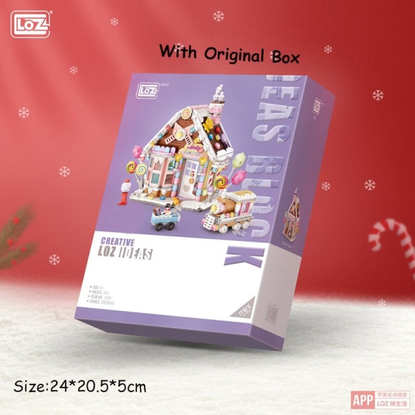 788 st LOZ Mini Blocks Arkitektur God Jul Hus Jultomte Snögubbe Träd Rådjur Byggklossar Tegelstenar Leksak För Barn Present Two models no box