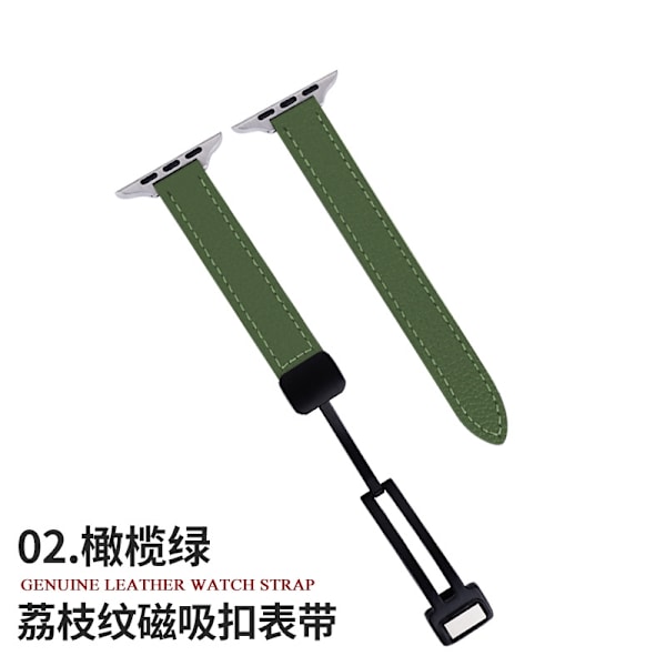 Klockarmband för Apple Watch iWatch för 1-9 generationer: 42-44-45-49/S10 46mm 02. Olivgrön