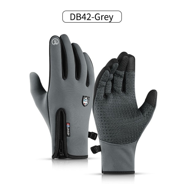 Vattentäta Vintercykelhandskar Herr Motorcykel Svart Varma Fullfingerhandskar Pekskärm MTB Cykel Utomhus Skidåkning Ridning DB42-Black XL