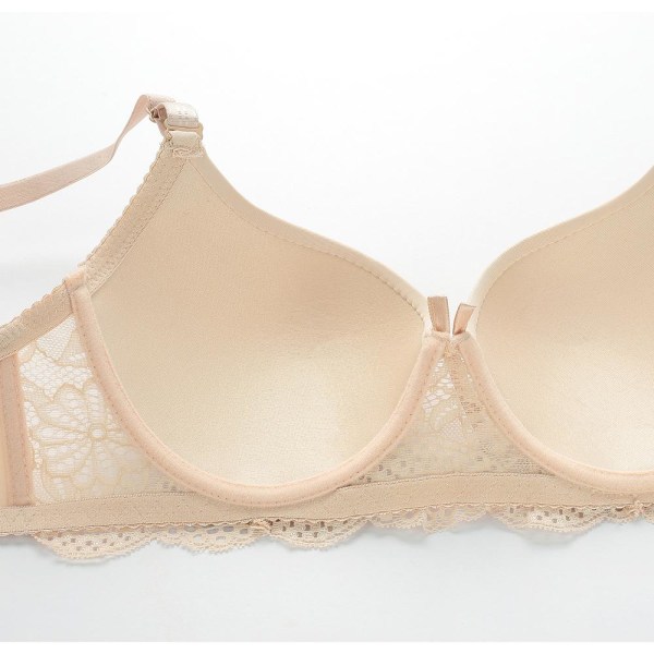 Sexiga spetsbehåar för kvinnor Justerbar ofodrad bygel Ultratunn behå Damrosett Blommiga behåar Bralette White 38B
