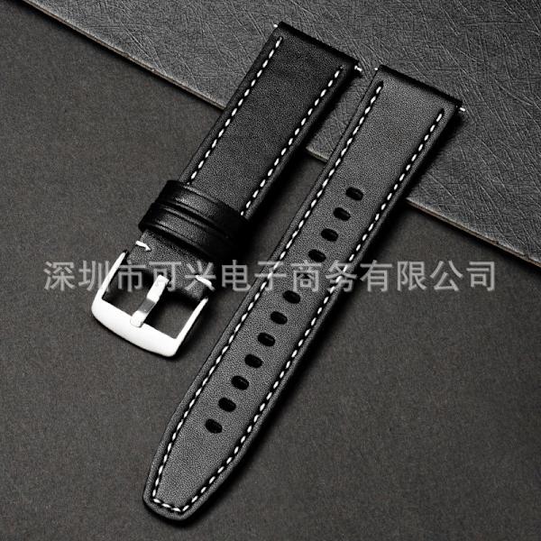 Klockarmband för Apple Watch iWatch 38/40//41MM stil svart-fyrkantig ände silverspänne