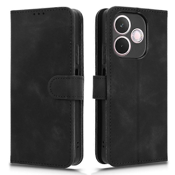 Oppo A5 Pro 5G nahkakotelo, ihon tuntu, pudotussuoja, lompakkokansi - Ruskea Black