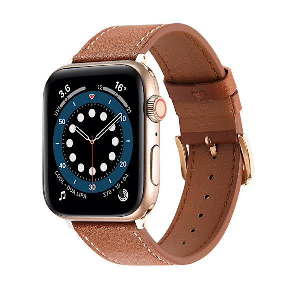 Klockarmband för Apple Watch iWatch fjärilslås + roséguld vanlig anslutning 38/40/41mm brun