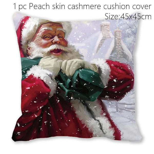 Jultomten Jul Dörrmatta Kuddfodral Juldekorationer för Hemmet 2023 Navidad Ornament Julgransprydnader Nyårspresenter Pillowcase - 02