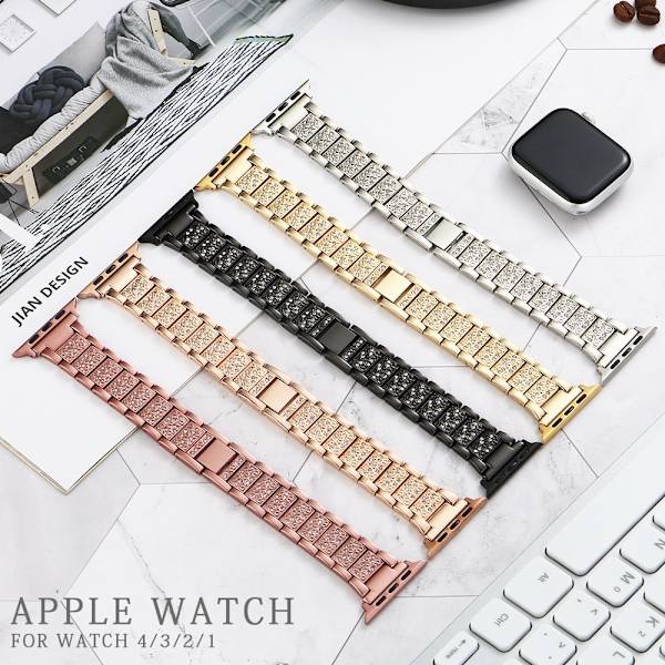 Armband + Fodral Metallarmband för Apple Watch Series 6 Armband 40mm 44mm Diamantring 38mm 42mm Rostfritt Stål Armband iwatch 6SE431 Band plus Case 2 40MM For 5 4