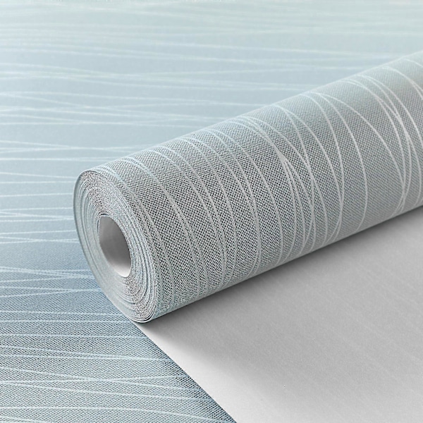 Moderne Simpel Nonwoven 3D Tapetrulle Glitter Metallisk Stribe Tekstur Himmelblå Flocking Stribe Tapet Til Soveværelse Stue 3D Lysegrå 3D Light Gray