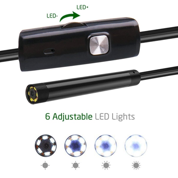 7mm Mini Endoskopkamera Vattentät 3 i 1 Endoscopio USB Android för Otg Typ C Smartphone PC Ormkamera för Fisksökare Bil 2m Hard wire