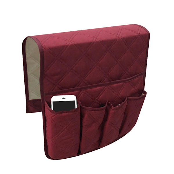 5 Fickor Soffa Armstödsorganisator Väska Soffstol Tidning Vattentät Förvaringsväska Wine red
