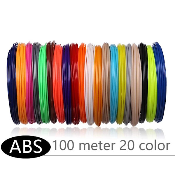 Original 3D Pen 3D Printmateriale 10 Meter 5/10/20 Farve 1.75MM ABS Filament Plast 3D Refill Til Børnefødselsdagsgave ABS Filagment 100 meter 20 color