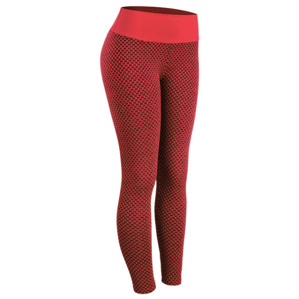 Yogabyxor Sportleggings Sportkläder Träningsleggings för kvinnor Red S