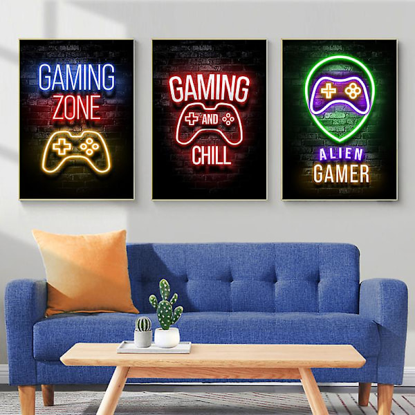 Sleep Game Repeat Seinätaidejulisteet Kangasmaalaus Kuva Lasten Poikien Huoneeseen Koristeellinen Leikkihuone AC359-16 20X30cm Kehystämätön AC359-16 20X30cm Unframed