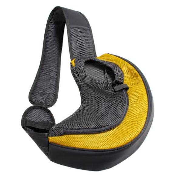 Bekväm Husdjursbärväska Hundar Katter Valpar Utomhusväskor Mesh Oxford Enkel Axelväska Sling Front Mesh Rese Tote Axelväska Yellow L