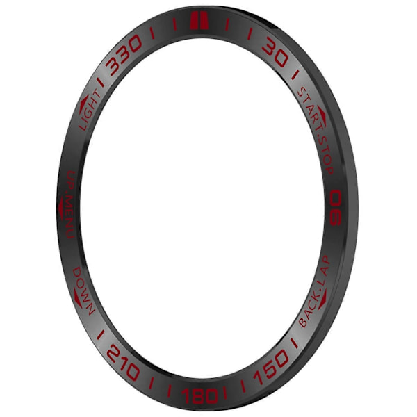 Til Garmin Fenix 8 Solar 51mm Rustfrit Stål Bezel Ridsefast Beskyttelsesring - Sort+Rød Black+Red