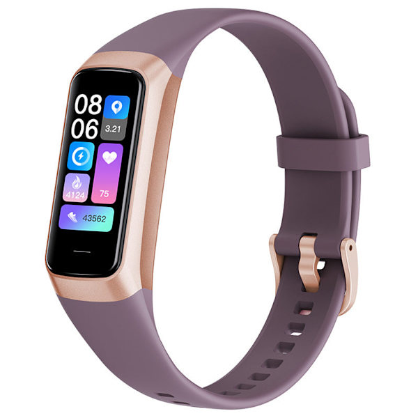 Smart Armband Puls Blodtryck Sömnövervakning Stegräknare Kroppstemperaturklocka Wine Red
