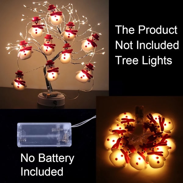 Jul Plysch Muppet Snögubbe Ljusslinga Led Jultomte Huvud Älg Jul Dekorativa Ljus Snowman 2 M 10 lights-battery box always on