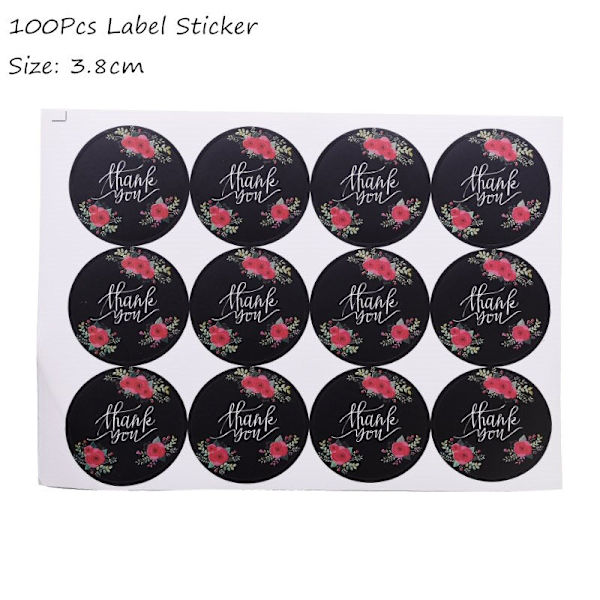 100 stk. Gennemsigtige plastikposer til slik, slikkepinde, kager, indpakning, cellofanposer, jule-, bryllups-, fødselsdagsfest, gavepose 100pcs label sticker4