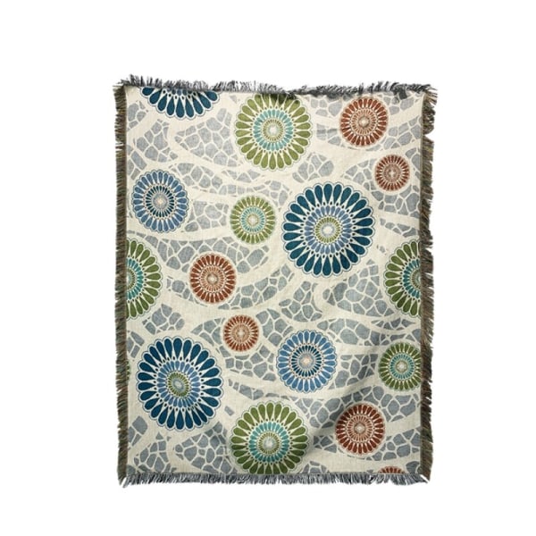 Boho Sofffilt Stickad Bomull Sofföverdrag Demon Öga Viktad Tapet Bohemisk Tofs Boho Väggdekor Picknickfilt Filtar R 130x160cm