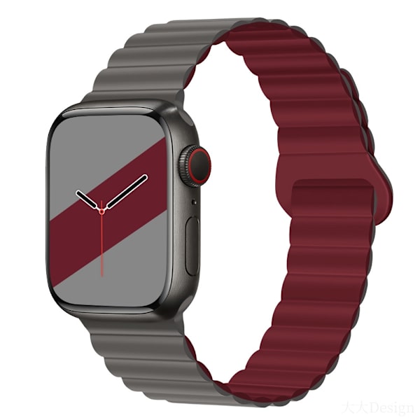 Klockarmband för Apple Watch iWatch Grå/Vinröd 38/40/41mm