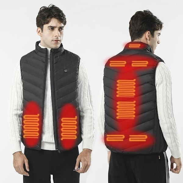 13 Områden Uppvärmd Väst Herr Jacka Uppvärmd Vinter Dam Elektrisk Usb Värmare Taktisk Jacka Man Termisk Väst Kroppsvärmare Kappa 6XL 2 Areas Heat Black 4XL