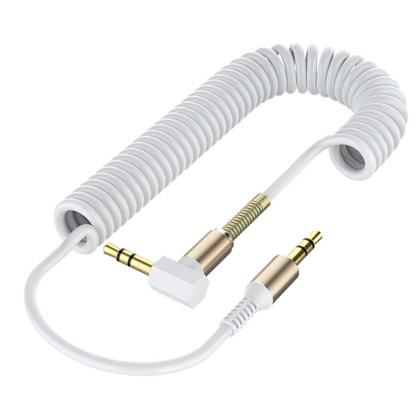 3,5 mm:n AUX-audiokaapeli, uros-uros, puhelimelle, autokaiuttimelle, MP4-soittimelle, kuulokkeille, 2 m, kullattu 3,5 mm:n liitin, jousimallinen audiokaapeli Red 2m