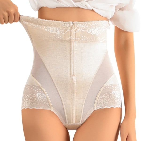 Body Shapewear Trosor Spets Body Shaper Shorts Hög midja Magkontroll Trosor Belly Control Shapewear Shorts Beige SF3932 XXXL