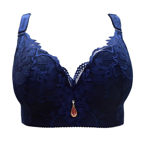 Spetsbehåar för kvinnor Push Up BH Stora Storlekar Sexiga Bekväma Underkläder för Kvinnor Blue 42C