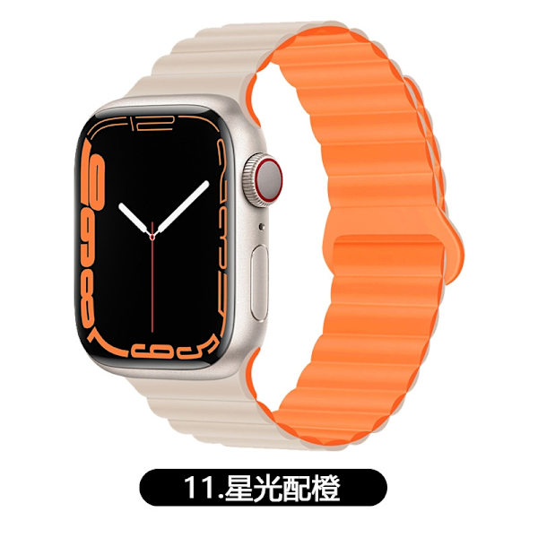Kellon ranneke Apple Watch iWatch Yhteensopiva: 10. sukupolvi 42mm 11 tähtiloisto oranssilla