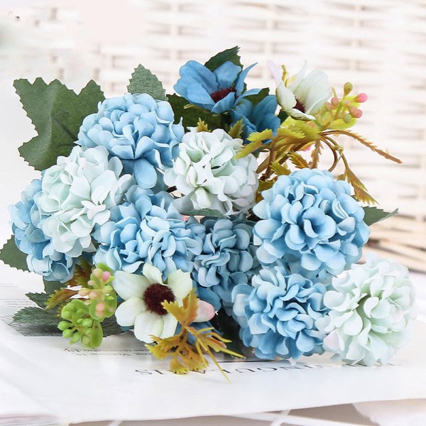 15 kpl silkkihortensia keinotekoinen kukka valkoiset hääkukat pieni kimppu tekokukka juhlat DIY-koristelu A3