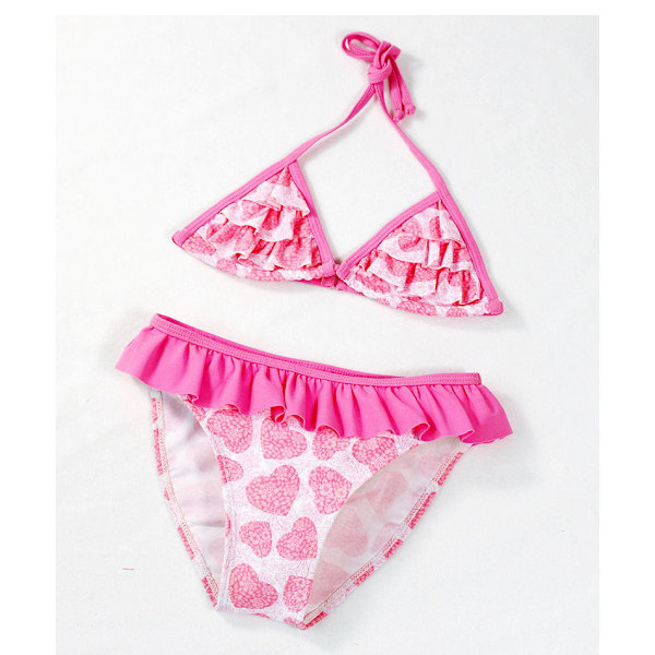 Badedrakt Barne Bikini Jenter Delt Trekant Barn Badedrakt Pink 10 Year140CM
