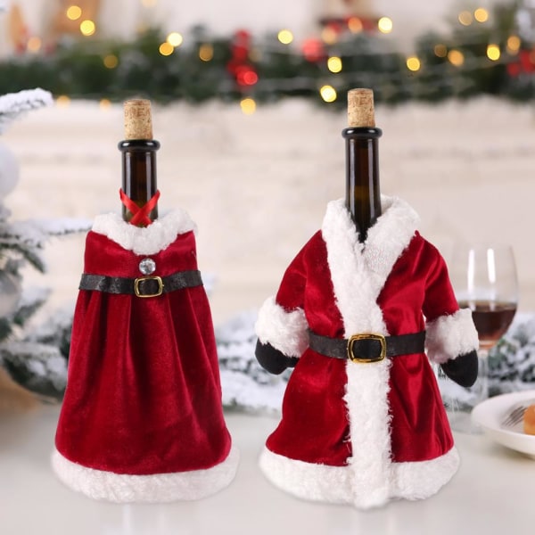 Christmas Wine Bottle Cover God Juldekorationer för hem Juldekoration nyår Xmas Navidad presenter 12