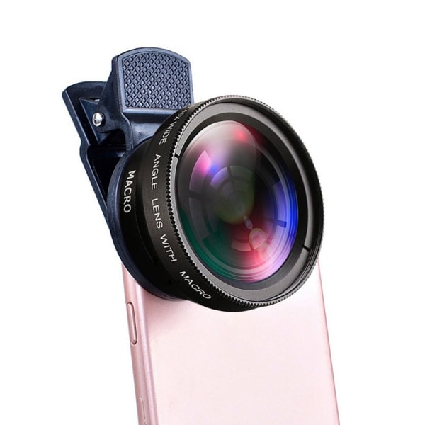 2-i-1 Super Vidvinkelobjektiv Mobiltelefon Makro HD Kameraobjektiv For iPhone 13 12 11 8 XS Huawei Xiaomi Samsung Makro Fisheye-objektiv Red