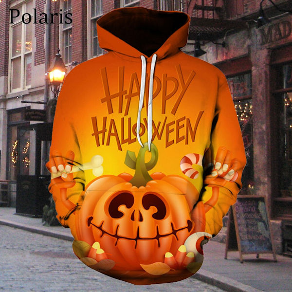 Halloween Hættetrøje Langærmet Fleece Sweatshirt Græskarlygte Horror Flagermus Kvinder Mænd Børn Gaver Halloween-8 M