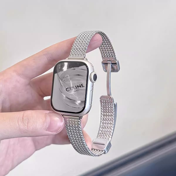 Klockarmband för Apple Watch iWatch 1-9 generation SE 38-40-41mm Silver Magnetspänne