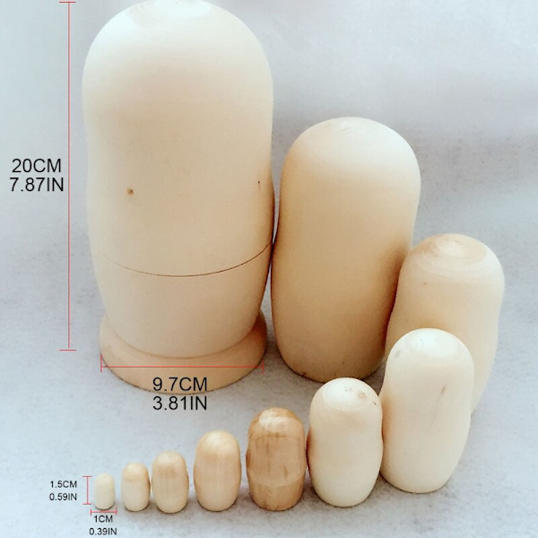 Ryska Dockor i Trä Matryoshka Leksaker för Barn Jul Hem Rum Dekoration Halloween Önskegåva DIY 1 SET7