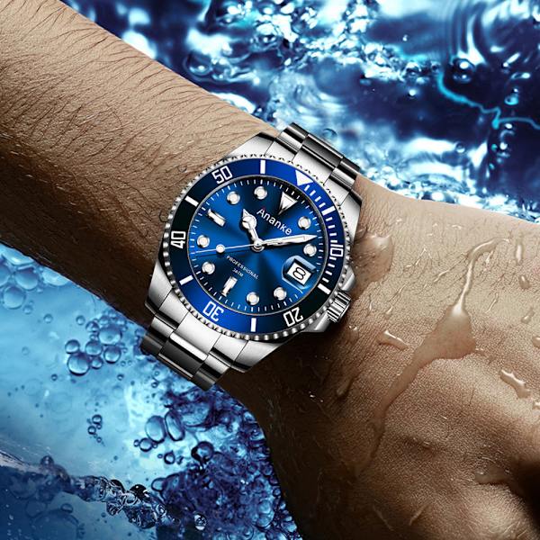 Miesten kello Labor Green Submariner -kello, valaiseva, vedenpitävä, ei-mekaaninen kvartsikello An1703