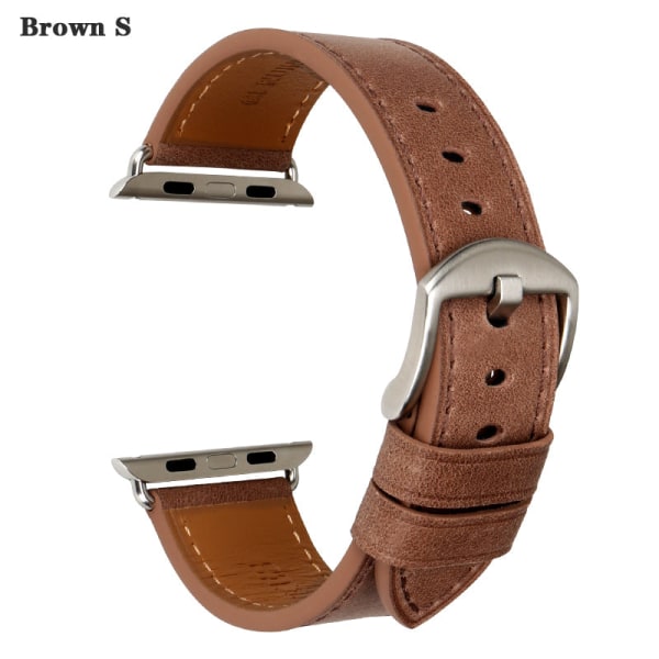 Läderrem för Apple Watch Band 45mm 41mm 42mm 38mm 44mm 40mm Series 7 6 SE 5 4 3 iWatch Watchband Brown B For Apple Watch 42mm