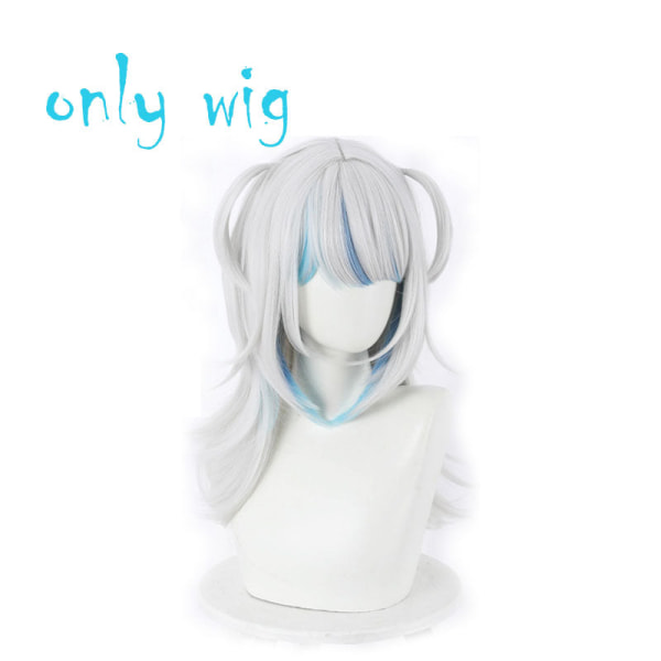 Hololive Gawr Gura Cosplay Costume Shark Hoodie Jacka Outfit med Fish Tail Hoodie Peruk Halloween kostymer för kvinnor Man wig S