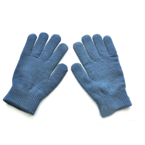 1 Par Simple Strikkede Parhandsker Vinter Ensfarvet Fuld Finger Vanter Håndvarmer Herre Dame Handsker Tykkere Cykelhandsker Wine Red