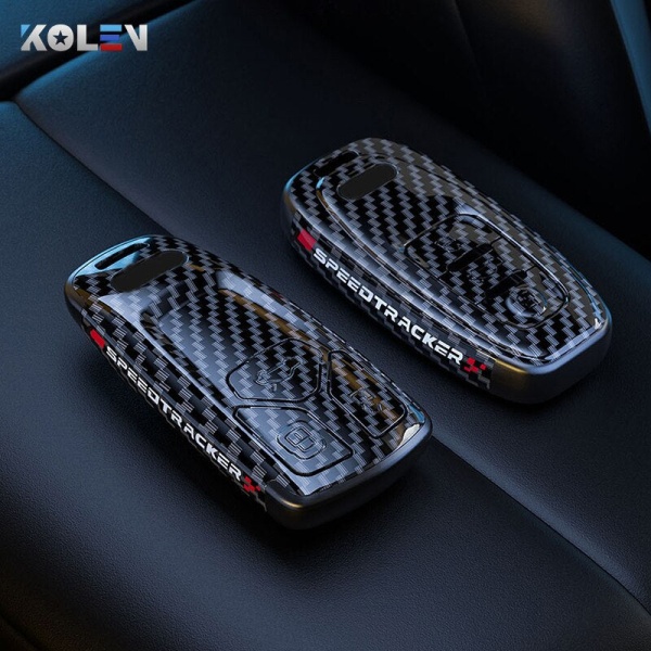 ABS Kolfiberstil Bilnyckelfodral Skal Fob För A3 A4 A5 C5 C6 8P 8L B6 B7 B8 Q3 Q5 Q7 A6 A7 4M 8S B9 A8 Q8 C8 TT C set 1