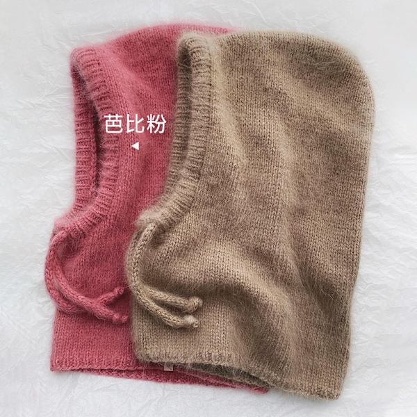 Western Style Efterår og Vinter Mode Varmt Halstørklæde Halsbeskyttelse Integreret Uldstrikket Hue Kvinder Plum Red