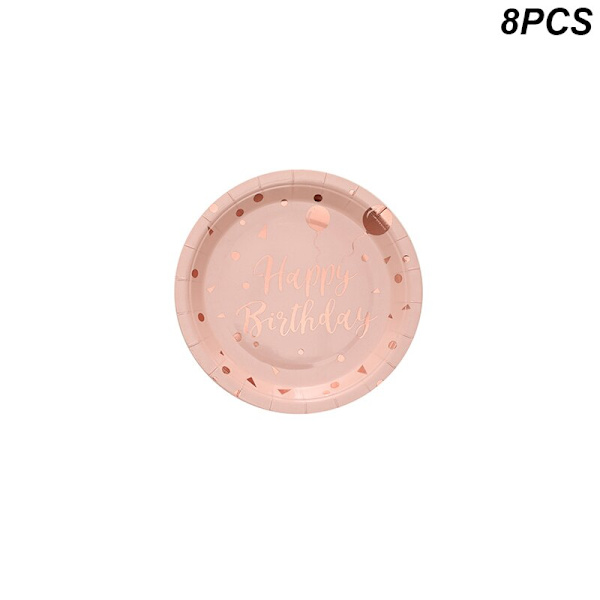 Ruusukultainen kertakäyttöinen juhla-astiasto, lautaset, numeropallot, tyttöjen syntymäpäiväjuhlat, hääkoristeet, aikuisten juhlat, vauvakutsukoristeet cake topper set