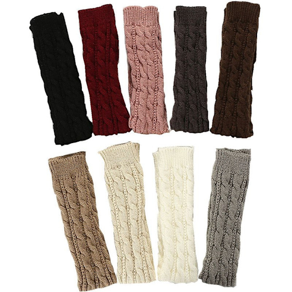 Lange strikkede fingerløse handsker til kvinder, vintermode, arm-, håndledsærmer, afslappede bløde varmere pige albuevanter, punk gotiske sorte handsker Wine Red length-50cm